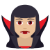 🧛🏼‍♀️ woman vampire: medium-light skin tone display on JoyPixels